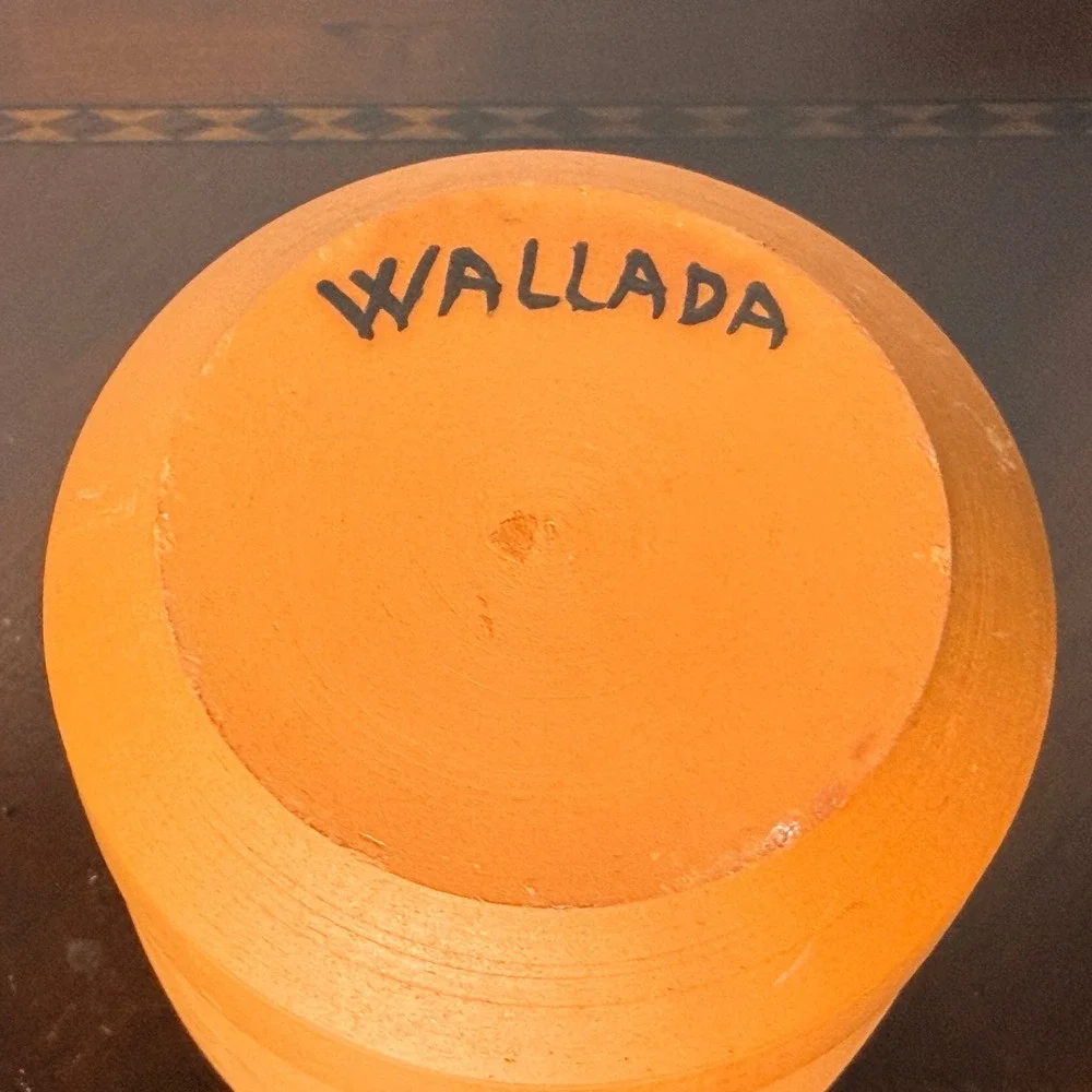 Vintage Wallada Cordoba Spain Cuerda Seca Terracotta Art Pottery Vase 6